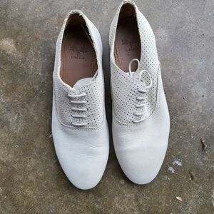 Zara Men's Cream Leather Oxfords